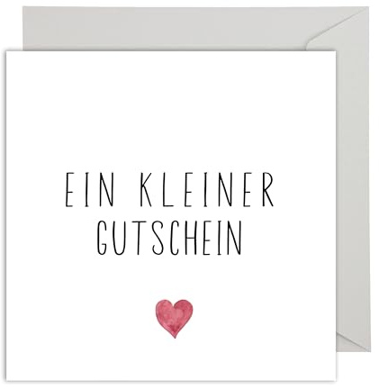 WBdesignz Gutschein Karte mit Umschlag - herzliche Dankeskarte “Ein kleiner Gutschein” persönliche Gutscheinkarte kreative Dankkarte Ausdruck von Wertschätzung (XXL 21 x 21 cm)