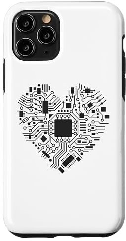 Carte mère puce circuit informatique coeur graphique Coque pour iPhone 11 Pro