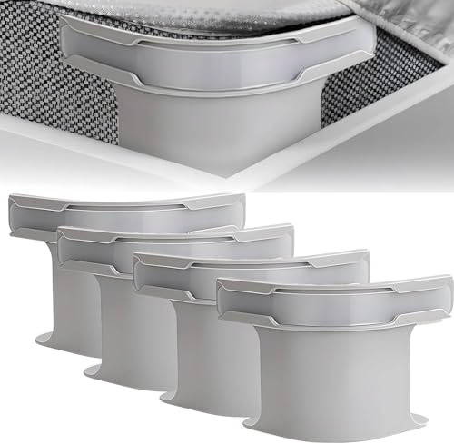 FrostyFlair Bettlaken Spanner, 4 Compartiments Invisibles pour draps, Support antidérapant pour draps, Attache Drap, Serre-Drap