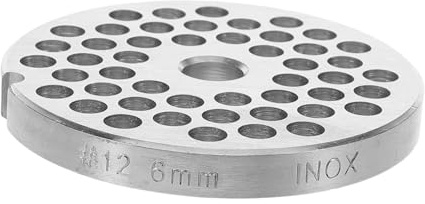 LIFKOME Hachoir à Viande Manuel En Acier Inoxydable Type 12 Plaque De Hachage 6mm De Diamètre Pour Hachage De Viande Et Saucisses Accessoire Cuisine Polyvalent Facile à Nettoyer