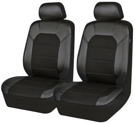 VYWPTOWSX Autositzbezüge für Skoda Fabia 2007 2008 2009 2010 2011 2012 2013 2014, Vordersitze Schonbezug Sitz Allwetter Atmungsaktive Schutz Fahrer Beifahrersitz Auto Zubehör,Black