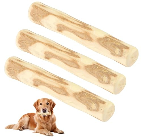 JRILUO 3 Kauknochen Kaffeeholz Hunde, Natürlicher Kauholz für Zahnreinigung, Robuster Kauknochen Kleine und Mittlere Hunde, Langlebiges Hundezubehör Zum Kauen, Geeignet für Welpen Und Erwachsene