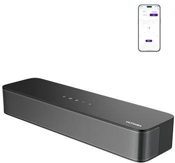 ULTIMEA 2.1 Soundbar für TV Geräte mit integriertem Subwoofer, APP-Steuerung, 132W All-in-One PC Soundbar für Gaming, TV Lautsprecher mit Verstellbarem Bass, Bluetooth 5.4, Opt/AUX, Poseidon M20 Pro
