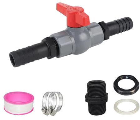 LIUKUANGDA 25 mm PVC Kugelhahn PVC Absperrhahn Kugelhahn Pool Pool Absperrhahn Absperrventil Pool PVC 2-Wege Pool Schlauchadapter PVC Absperrventil 25mm Kugelhahn Kugelhahn mit Schlauchanschluss PVC