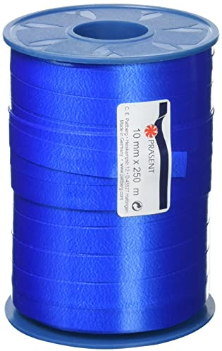 C.E. Pattberg AMERICA Gåvolocktång kungsblå, 273 meter ballongband för presentförpackning, 1 cm bredd, tillbehör för dekoration och hantverk, dekorationsband för presenter