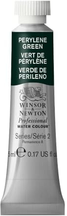 Winsor & Newton Acuarela Profesional - Pintura de Acuarela, Alta Luminosidad, Resistente a la Luz, Calidad de Archivo, Tubo de 5ML, Color Verde De Perileno