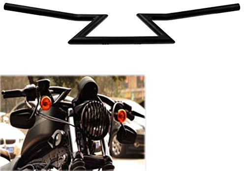 HDBUBALUS Motorrad-Lenker, 22 mm, Drag Z-Bar, für Harley, Honda, Yamaha, Suzuki, Kawasaki, Chopper, Bobber Touring Custom, schwarz