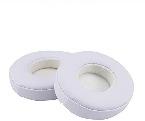 LondonExpress Replacement Earpads Cushions Protein Leather/Memory Foam Ear Pads Compatible with Beats Solo 2.0 / Solo 3.0 Wireless ON EAR Headphones Only (White)