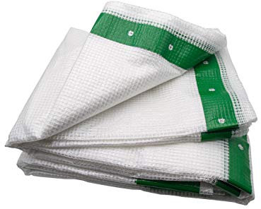 Verstärkte Gerüstplane 170 g/m² - Grüne Bänder Transparent 3,20 m x 20 m