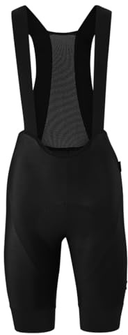 Gonso SQlab GO Bib W, Kurze Damen Träger-Radhose, Tights mit ergonomischem SQlab Sitzpolster, Innovative Schnittführung ohne Seitennaht, Enganliegende Passform, Schwarz, Gr. 38