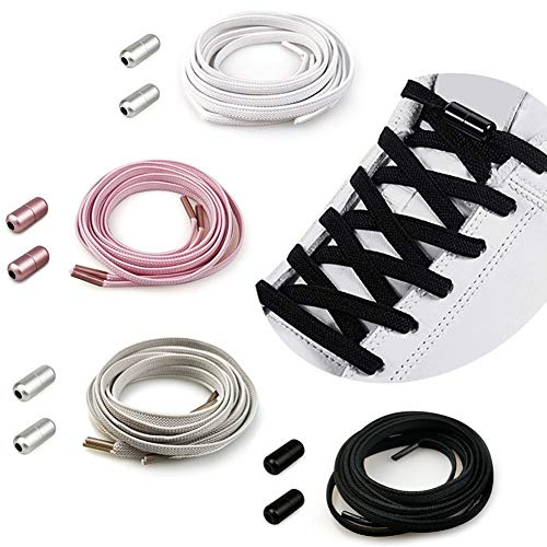 Cordones Elásticos Sin Nudo con Hebilla Metal para Zapatillas | Elásticos para Niños y Adultos