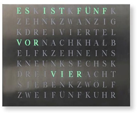 build-yours WordClock Jupiter 50 × 40 cm – LED-Wortuhr aus gebürstetem Edelstahl – Infinity Edge Design – smarte WLAN-Uhr (IO Software, offlinefähig) – Premium Metal Edition mit 16 Mio. Farben