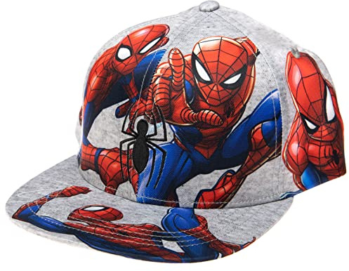 Marvel Comics Herren Spiderman-Kostüm, bestickt/bedruckt, Snapback, flache Krempe, Baseballkappe