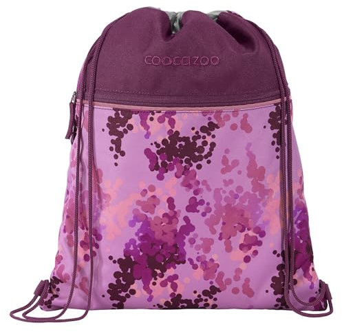 coocazoo Turnbeutel „Cherry Blossom”, rosa, mit Reißverschlussfach und Kordelzug, reflektierende Elemente, Schlaufen zur Befestigung am Schulrucksack, 10 Liter, ab der 3. Klasse