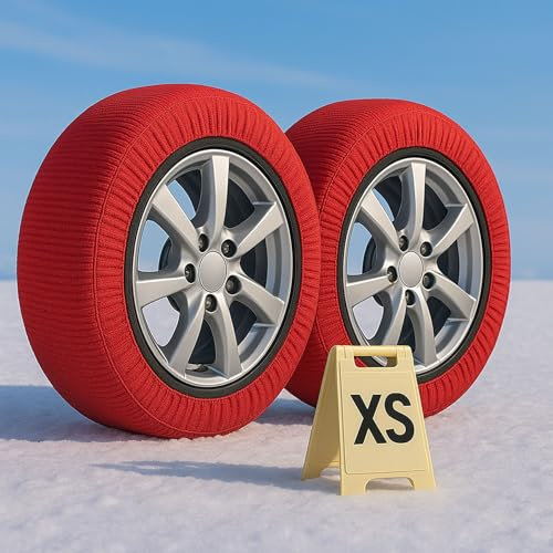 Auto-Schneesocken, geprüft nach EN 16662-1 2020, einfache Montage in 2 Minuten, 6 Größen erhältlich (XS)