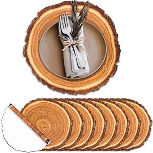 100 Blatt Disposable Paper Placemats, Einweg Tischsets, 33 cm Runde Vintage Tischsets für Sommer und Herbst Rustikales Bauernhaus Tischdekoration Hochzeitsfeier Tischdekoration