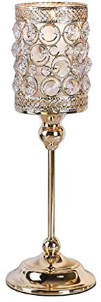 Kerzenhalterhalter Esstisch Romantische Kerze Halter Stand Dekoration Ornamente Kristall Kerze Light Dinner Requisiten Haushaltskerze Halter Kandelaber (Size : S)