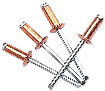 Flanschnieten, Aluminium-Blindnieten, M2,4 M3,2 M4 M4,8 Kupfer-Blindnieten T2 Kupfer-Zugnägel Offener Typ Rundkopf-Kupfer-Zugkappennägel GB12618.520 (Größe: 12 mm (10 Stück), Farbe: M4) (Color : M3.2