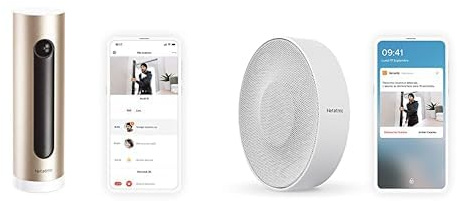 Netatmo Caméra de Surveillance Intérieure Intelligente avec Support Mural & Sirène Intérieure Intelligente, sans Fil, Wi-FI, 110 DB, Activation/désactivation Automatique