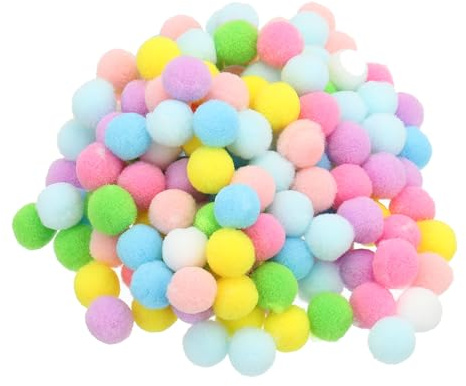 PATIKIL 0.6inch Pom Poms for Crafts, 150Pcs High Elastic Fuzzy Pastel Pom Pom Balls for Art Supplies DIY Creative Craft Material Handicraft Decorations, Colorful