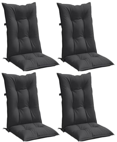 vidaXL Hochlehner-Auflagen 4 STK. Melange Anthrazit 120x50x7 cm Stoff