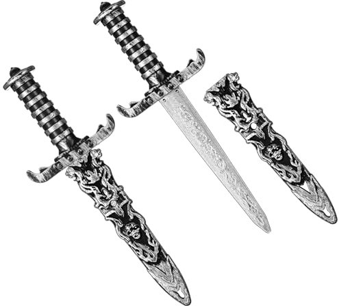 Harrycle 2 Stück Halloween Schwerter Piratensäbel Requisite Falsches Schwert Spielzeugschwert Dolch Piratenschwert für Frauen Männer Halloween Plastikspielzeug für Halloween Cosplay Partygeschenke