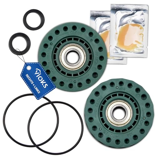 VIOKS Lagerung Set Links + Rechts Ersatz für AEG 4071430963 4071430971 | Lagersatz, Lager, inkl. Kugellager Dichtung O-Ring Fett, für Toplader Waschmaschine