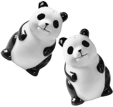 Alipis Barattolo per Spezie Panda Ceramica Dispenser di Condimenti e Porta Stuzzicadenti Design Divertente e Pratico per Cucina e Tavola Conservazione e Facile Accesso