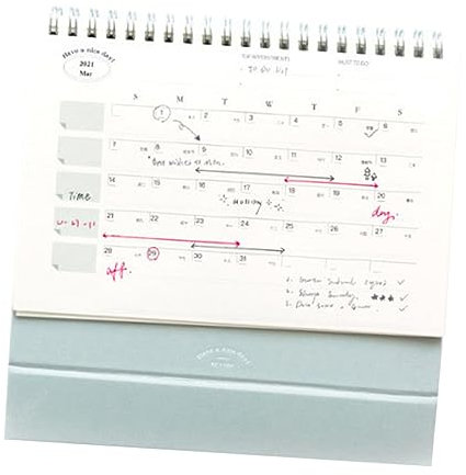 OFFSCH Spiralkalender Für 2021 Schreibtisch-standkalender Monatsplaner Für Arbeitszimmer Schlafzimmer Büro Zufällige Farbe