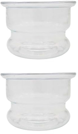 2 x Clear Glass Vase Bowl, 14.5 cm Fish Bowl Glass Planter, Decorative Candle Holder, Flower Vase Centrepiece for Table Wedding Event Home Décor