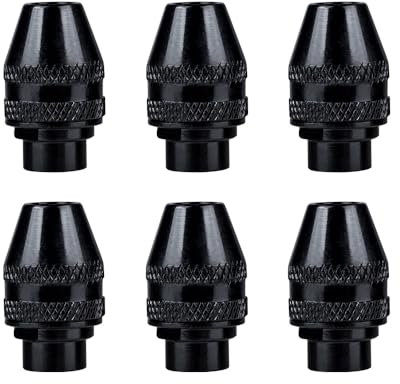 Treki 6 Stück 0,4-3,2mm 4486 Bohrfutter für Rotationswerkzeug Schnellwechsel Spannfutter Ersatz Spannzangen, Schnellspannbohrfutter für Multifunktionswerkzeug