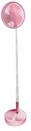 ZGJIAJU Desk Fan 3600mAh Folding Telescopic Floor Fan USB Rechargeable Air Cooling Fan Summer Mute Desktop Table Fan For Office Bedroom School(3600mAh Pink)