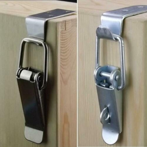 Lot de 4 loquets à bascule à ressort en acier inoxydable pour un verrouillage rapide et fiable sur le métal, le bois, les boîtes en cuir, les boîtes à outils, les tiroirs et les valises