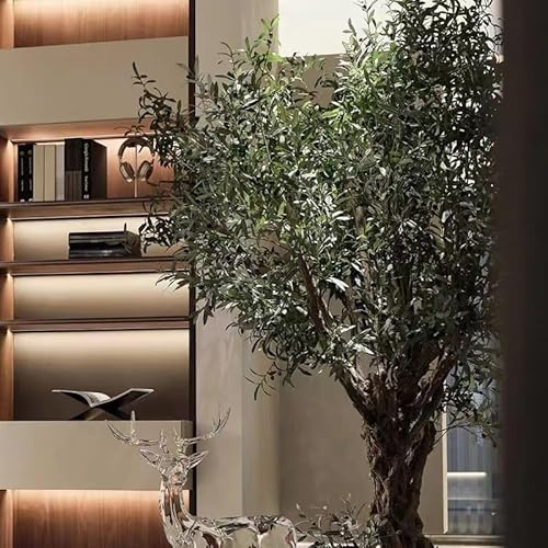 Sohodoo Großer künstlicher Olivenbaum, Kunstpflanze aus Seide im Topf for die Innen- und Außendekoration zu Hause und im Büro(1.5mx1.2m)