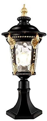 IUokLU Lampada a Colonna in Stile Europeo Vintage fari a Colonna retrò lampione da Esterno per Cortile comunità Impermeabile antiruggine E27 Lampada a Colonna,