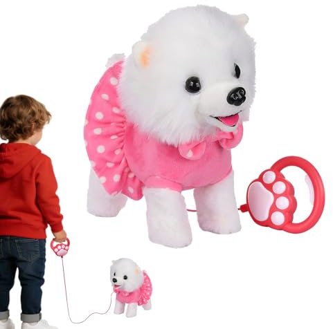 Generico Cane giocattolo da passeggio - Bambola interattiva elettrica - Giocattoli interattivi per cuccioli | per ragazzi e ragazze, compleanni, vacanze, Natale, sala giochi, asilo, camera da