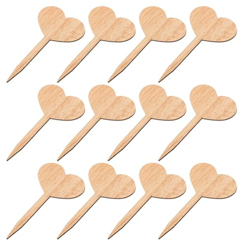 TIDTALEO Set 30 Etichette per Piante in Legno, Cartelli per Giardinaggio Creativi e Pratici, Inserti Artistici per Spazi Verdi, Adatti per Progetti Fai da Te e Decorazioni Casa