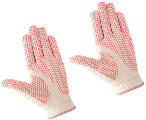 Toddmomy Guantes de Golf para Mujer para Entrenamiento y Competición, Diseño Protector de Dedos y Funda para Manos, Resistentes y Antideslizantes para Uso en Exteriores, 1 Par
