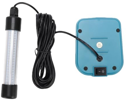 Yosoo Health Gear Lampe de Pêche LED ABS Lampe de Poisson sous-Marine 1300LM 360 éclairage IP68 avec USB A USB C pour la Pêche de Nuit Quai de sur Glace Utilisation de Bateau de Kayak pour Batterie