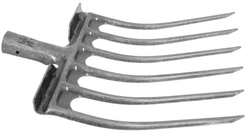 Healifty Fourche Agricole en Acier Argenté à 5 Dents Multitooth, Outil pour Ameublir Le Sol, Diamètre Trou 35mm, Parterres de Fleurs et Activités Agricoles