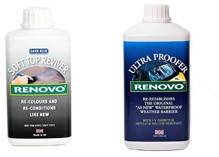 Renovo Bundle includes Soft Top Reviver 500 ml and Soft Top Ultra Proofer 1000 ml , Blue