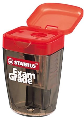 STABILO - Dosenspitzer - Exam Grade | 1 Stück, schwarz mit rotem Deckel