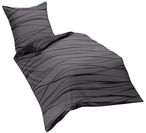 Kaeppel G-105840-79D1-VL97 Bettwäsche Motion, zinn, Linon, 1 x 80/80 plus 135/200 cm