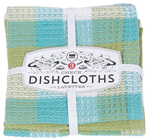 Now Designs Check Dishcloth Set, Leaf