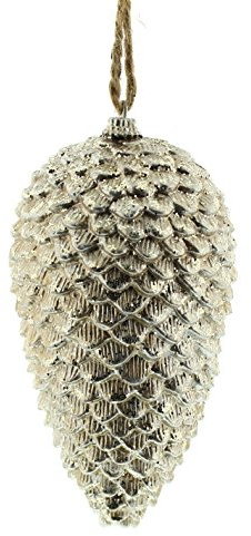 Festive Christmas 17cm gold metallic Pine Cone