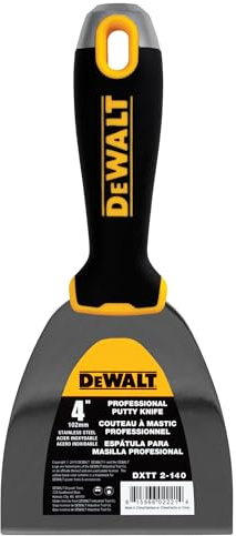 DEWALT 4 Putty Knife | Stainless Steel w/Soft Grip Handle | DXTT-2-140