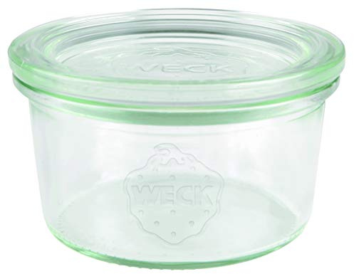 Weck Sturzglas 165 ml (Hochwertiges Einweck, Einmach Glas mit Glasdeckel; zum Einkochen; Hitzebeständig; Mikrowellengeeignet; Backofengeeignet; Rundrandglas) 976, 12 Stück