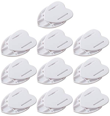 VOSAREA 10pcs Heart Shape Socket Fixer Self Adhesive Hooks Wall Mount for Power Strip Tissue Box Holder Outlet Adapter