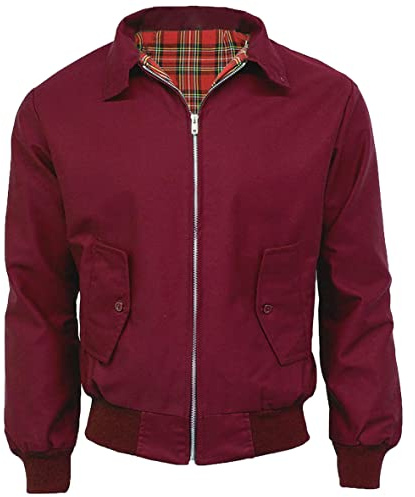 FAIRY TRENDZ Harrington Veste classique pour homme Style rétro années 70 Fermeture Éclair