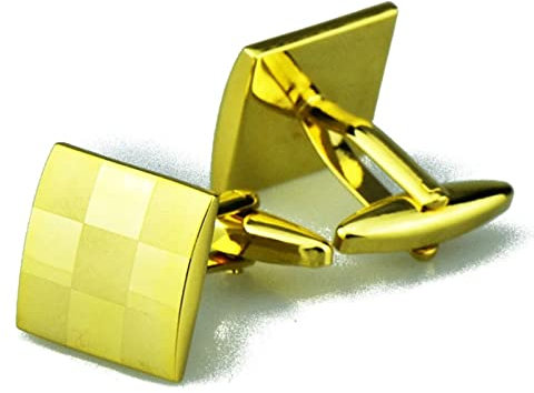 Manschettenknöpfe Hochzeit, Gold Manschettenknöpfe Hochzeit Quadrat Vatertagsgeschenk 1.6CM